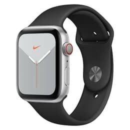 Apple Watch (Series 5) 2019 GPS + Cellular 44 mm - Aluminium Argent - Bracelet sport Nike Noir