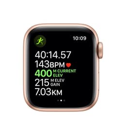 Apple Watch (Series 5) 2019 GPS 40 mm - Aluminium Or - Bracelet sport Noir