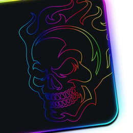 Tapis de souris Amstrad AMS-RGB-MOUSEPAD Tapis de souris gamer RGB avec design "tête de mort" - 12 mode lumineux - 25 x 30 cm