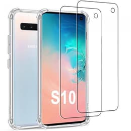 Coque Galaxy S10 et 2 écrans de protection - TPU - Transparent