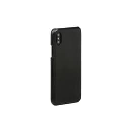 Coque iPhone X/XS - Cuir - Noir