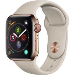 Apple Watch (Series 4) 2018 GPS 40 mm - Acier inoxydable Or - Sport Grissable