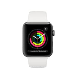 Apple Watch (Series 3) 2017 GPS 38 mm - Aluminium Gris sidéral - Sport Blanc