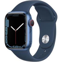 Apple Watch (Series 7) 2021 GPS + Cellular 45 mm - Aluminium Bleu - Bracelet sport Bleu