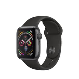 Apple Watch (Series 4) 2018 GPS + Cellular 40 mm - Acier inoxydable Noir sidéral - Bracelet sport Noir