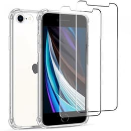 Coque iPhone 7 / Iphone 8 / Iphone SE 2020 et 2 écrans de protection - TPU - Transparent