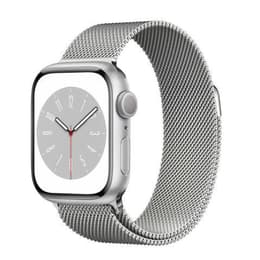 Apple Watch (Series 7) 2021 GPS + Cellular 41 mm - Aluminium Argent - Bracelet milanais Gris