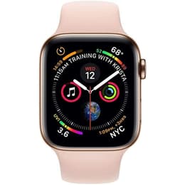 Apple Watch (Series 4) 2018 GPS + Cellular 44 mm - Acier Inoxydable Or - Sport Rose des sables