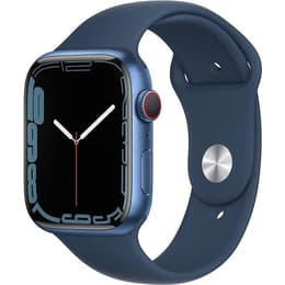 Apple Watch (Series 7) 2021 GPS + Cellular 44 mm - Aluminium Bleu - Bracelet sport Bleu