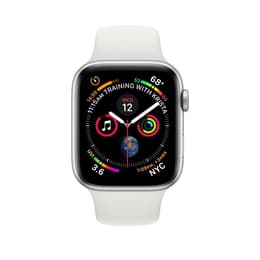 Apple Watch (Series 4) 2018 GPS 44 mm - Aluminium Argent - Bracelet sport Blanc