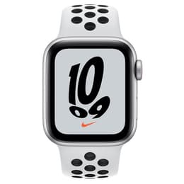 Apple Watch (Series SE) 2021 GPS + Cellular 40 mm - Aluminium Argent - Bracelet sport Nike Blanc