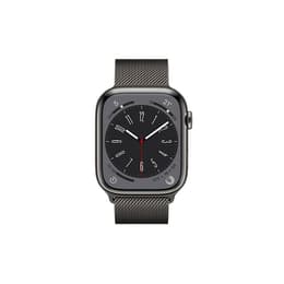 Apple Watch () 2023 GPS + Cellular 45 mm - Acier inoxydable Gris - Bracelet milanais Gris