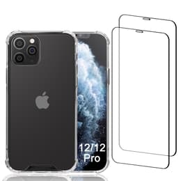 Coque iPhone 12/12 Pro et 2 écrans de protection - Plastique recyclé - Transparent