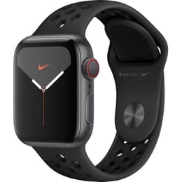 Apple Watch (Series 5) 2019 GPS + Cellular 40 mm - Aluminium Gris sidéral - Sport Nike Anthracite/Noir