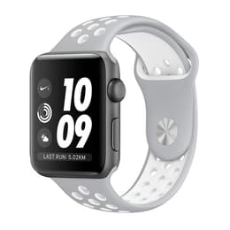 Apple Watch (Series 3) 2017 GPS 38 mm - Aluminium Gris sidéral - Sport Nike Blanc/Gris