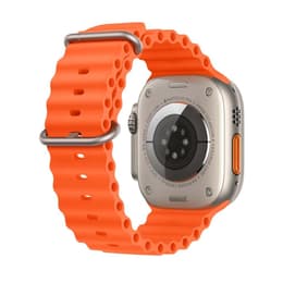 Apple Watch Ultra 2 (2023) GPS + Cellular 49 mm - Titane Titane naturel - Bracelet Océan Orange