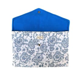 Pochette Pinch Imprimé cashemire bleu + doublure bleu