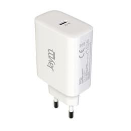 JAYM - Pack Chargeur Secteur Rapide USB-C 30W PD + Câble USB-C 2 mètres Compatible Lightning MFI Blanc