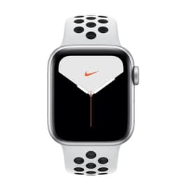 Apple Watch (Series 5) 2019 GPS + Cellular 40 mm - Aluminium Argent - Sport Nike Platine pur/Noir