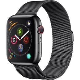 Apple Watch (Series 5) 2019 GPS + Cellular 40 mm - Acier inoxydable Noir - Milanais Noir