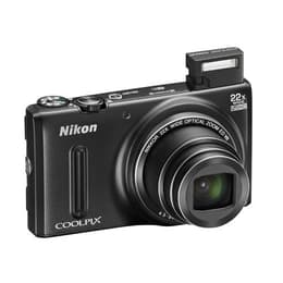Compact - Nikon CoolPix S9600 - Noir + objectif Nikon Nikkor 22X Wide optical zoom 25-300mm f/3.4-6.3 ED VR