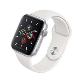 Apple Watch (Series 5) 2019 GPS + Cellular 40 mm - Acier inoxydable Argent - Bracelet sport Blanc