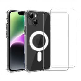 Coque iPhone 14 et 2 écrans de protection - TPU - Transparente