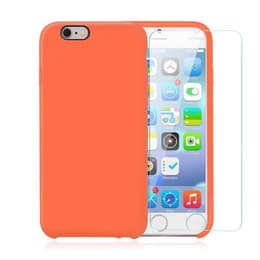 Coque iPhone 6/6S et 2 écrans de protection - Silicone - Orange