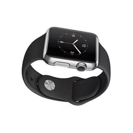 Apple Watch (Series 2) 2016 GPS 42 mm - Acier inoxydable Argent - Bracelet sport Noir