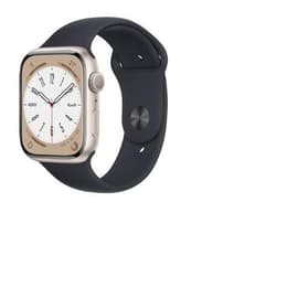 Apple Watch (Series 8) 2022 GPS 45 mm - Aluminium Lumière stellaire - Bracelet sport Noir