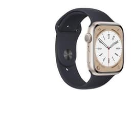 Apple Watch (Series 8) 2022 GPS 45 mm - Aluminium Lumière stellaire - Bracelet sport Noir