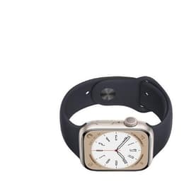 Apple Watch Series 8 (2022) GPS 45 mm - Aluminium Lumière stellaire - Bracelet sport Noir