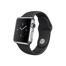 Apple Watch (Series 2) 2016 GPS 42 mm - Aluminium Argent - Bracelet sport Noir