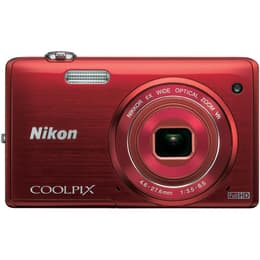 Compact Coolpix S5200 - Rouge + Nikon Nikkor 6x Wide Optical Zoom 26-156mm f/3.5-6.5 VR f/3.5-6.5