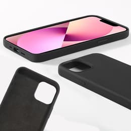 Coque iPhone 13 mini et 2 écrans de protection - Silicone - Noir