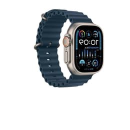 Apple Watch Ultra 2 (2023) GPS + Cellular 49 mm - Titane Titane naturel - Bracelet Océan Bleu
