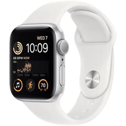 Apple Watch (Series SE) 2022 GPS 44 mm - Aluminium Argent - Bracelet sport Blanc