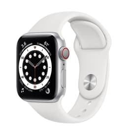 Apple Watch (Series 6) 2020 GPS + Cellular 44 mm - Aluminium Argent - Bracelet sport Blanc