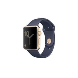 Apple Watch (Series 2) 42 mm - Aluminium Or - Sport Bleu nuit