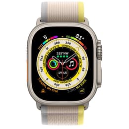 Apple Watch (Ultra) 2022 GPS + Cellular 49 mm - Titane Gris - Boucle Trail Jaune