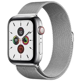 Apple Watch (Series 5) 2019 GPS 44 mm - Titane Argent - Bracelet milanais Argent