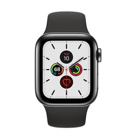 Apple Watch (Series 5) 2019 GPS + Cellular 40 mm - Acier inoxydable Noir sidéral - Bracelet sport Noir