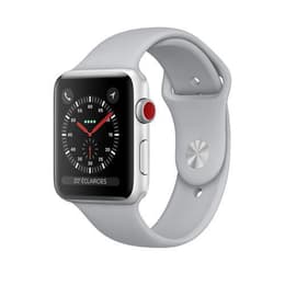 Apple Watch (Series 3) 2017 GPS + Cellular 42 mm - Aluminium Argent - Bracelet sport Gris