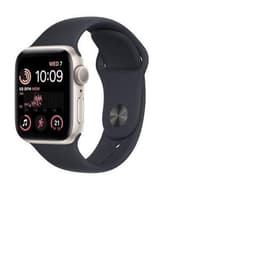 Apple Watch (Series SE) 2022 GPS 40 mm - Aluminium Lumière stellaire - Bracelet sport Noir