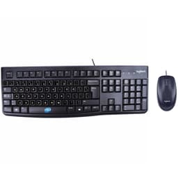 Clavier Logitech QWERTY Anglais (US) MK120 wired mouse and keyboard kit with preapplied layout stickers