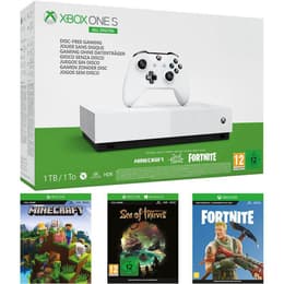 Xbox One S 1000Go - Blanc - Edition limitée All Digital + Sea of Thieves + Fortnite + Minecraft