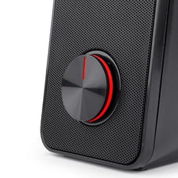 Haut-parleur stéréo 2.0 Redragon STENTOR (GS500) 2x5W pour ordinateur avec rétroéclairage rouge, alimenté par USB & jack 3,5 mm