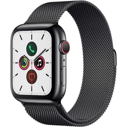 Apple Watch (Series 5) 2019 GPS + Cellular 44 mm - Aluminium Gris sidéral - Milanais Noir