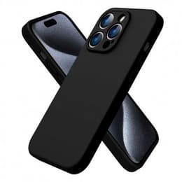 Coque iPhone 15 Pro et 2 écrans de protection - Silicone - Noir