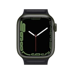 Apple Watch (Series 7) 2021 GPS + Cellular 45 mm - Aluminium Vert - Bracelet sport Noir